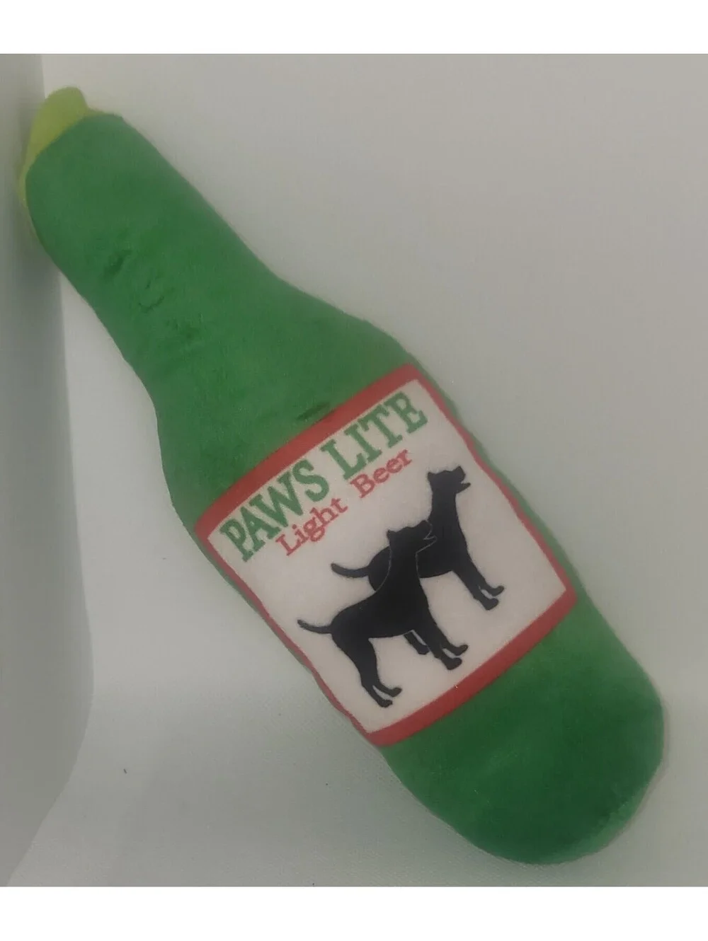PAWS LITE LIGHT BEER GREEN BOTTLE DOG SQUEAKY TOY SMALL